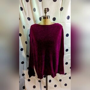 LOFT boat neck wrist length sweater with banded bottom.